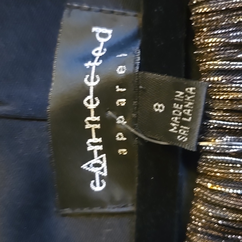 Connected-Shimmery sleeveless fitted layered gold/blk dress Sz 8 NWT. - Picture 4 of 12